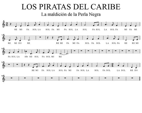 notas de los piratas del caribe